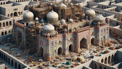 « Restauration de la mosquée du XIIe siècle entourée par des efforts communautaires dynamiques. »