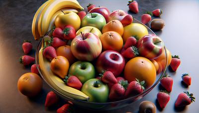 Un bol de fruits mélangés colorés.