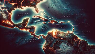 Un mapa que resalta la República Dominicana y Haití.