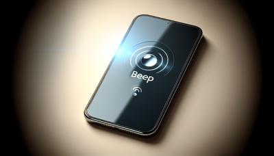 En smartphone med Beep-meddelandeappens logotyp på skärmen.

