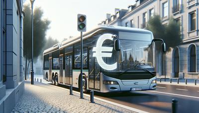 "Een gestopte bus met euroteken eroverheen"