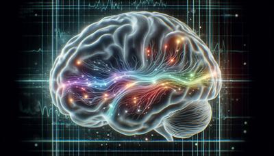 Erweiterte Gehirnscans, die neuronale Aktivitätsmuster hervorheben.