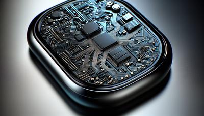 Circuiteria avanzata si forma su un elegante dispositivo indossabile.