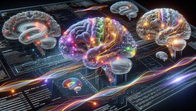 L'intelligenza artificiale analizza le scansioni cerebrali su un'interfaccia digitale.