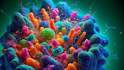 L'IA analizza strutture zuccherine colorate all'interno delle cellule.