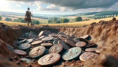 Oude Romeinse munten opgegraven in Limburgs landschap.