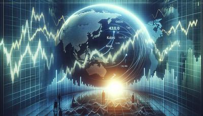 Asiatische Marktdiagramme mit steigendem Nikkei und Kospi