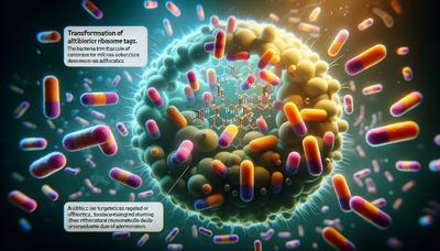 Bacterias que alteran etiquetas de ribosomas para resistir a los antibióticos.