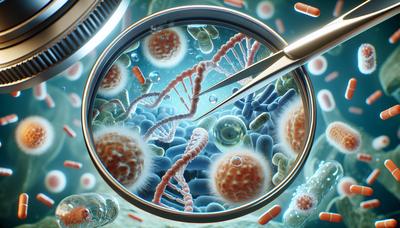 Bacteriën en DNA-strengen met bewerkingstools