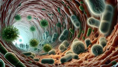 Bactéries attaquant les cellules immunitaires dans le système respiratoire.