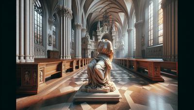 Sculpture de Marie décapitée à l'intérieur de la cathédrale autrichienne