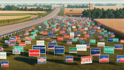 Pancartes de campagne de Biden dans les paysages de Pennsylvanie et du Wisconsin.