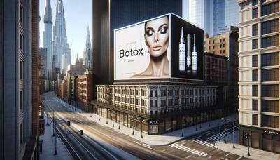 Billboard met Botox-advertentie in stedelijke omgeving.