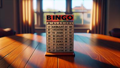 Tarjeta de bingo mostrando palabras: tonterías, aviadores, Biden, elección.