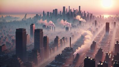 Horizonte de Gaza en llamas con humo elevándose al amanecer.