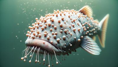 Pesce cieco delle caverne con papille gustative sulla testa e sul mento.