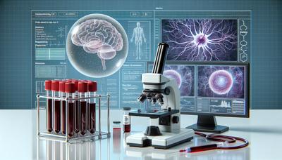 Bloedtestbuis neurologische ziekte detectie concept illustratie