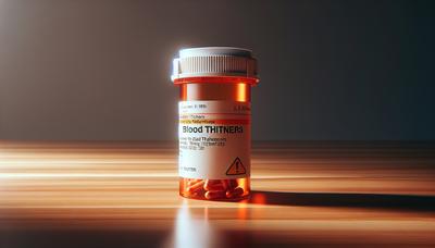 Anticoagulants et flacon d'ordonnance avec symbole de précaution