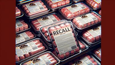 Verpakkingen van Boar's Head deli vleeswaren met terugroepingsbericht.