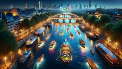 Bateaux sur la Seine lors de la répétition d'ouverture olympique.