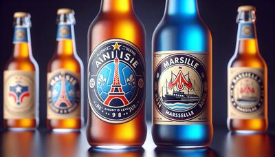 Bouteilles de Ricard avec les logos de PSG et OM