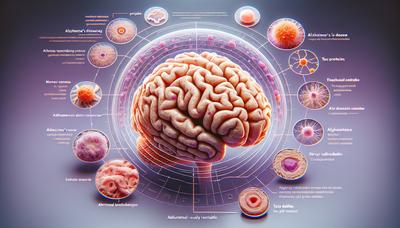 Illustrazione del cervello che evidenzia i meccanismi della malattia di Alzheimer.