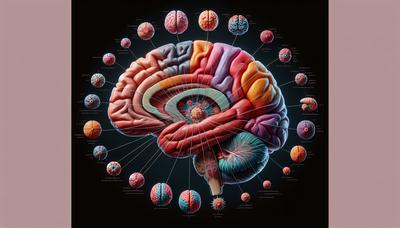 Hirnregionen hervorgehoben, einschließlich Illustration des mediodorsalen Thalamus