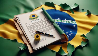 ブラジル国旗が公式文書と並んで破れた。