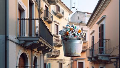 Secchio che cala droga dal balcone a Reggio Calabria.