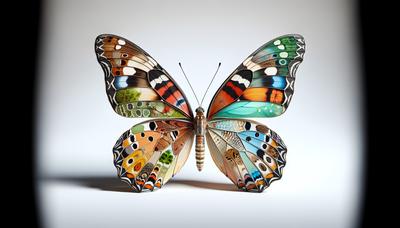 Papillon avec des motifs d'ailes distincts représentant la diversité.