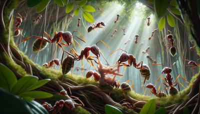 Formiche carpentiere che aiutano le formiche ferite con amputazioni precise.