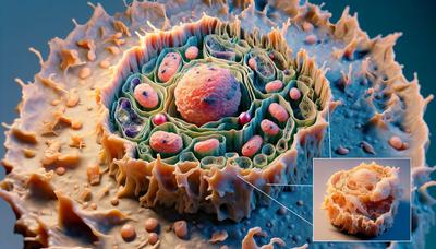 Structure cellulaire avec certaines parties endommagées ou vieillies