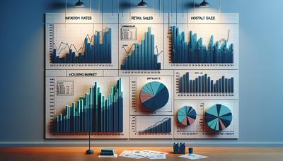 Gráficos que muestran las tendencias de inflación, ventas minoristas y mercado de vivienda.