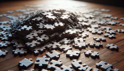 Enfants collaborant avec des pièces de puzzle en unité.