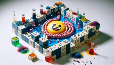 Kinderen blokken met chemicaliën rondom darmbacteriën emoji