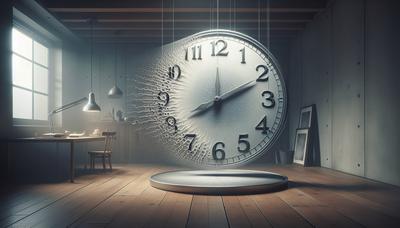 Horloge avec des chiffres dégradés symbolisant le temps qui passe.