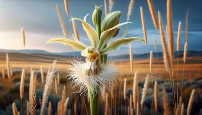 Primer plano de la rara orquídea de flecos de la pradera occidental.