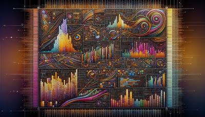 Gráfico de dados colorido com números chave destacados.