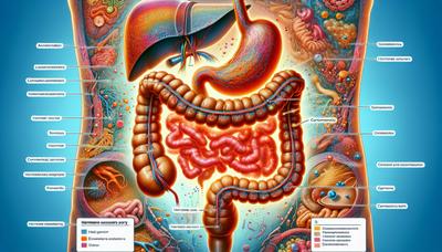 Farbenfrohe Illustration des Darms mit Hormonsensoren.