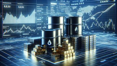 Datos del mercado de materias primas con petróleo crudo y metales.