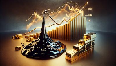 Tendências do mercado de commodities para petróleo bruto e ouro.