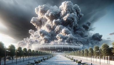 Nuages numériques sur le stade olympique de Paris.