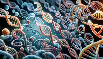 'Filamenti di DNA diversi che evidenziano la variazione genetica per la ricerca.'