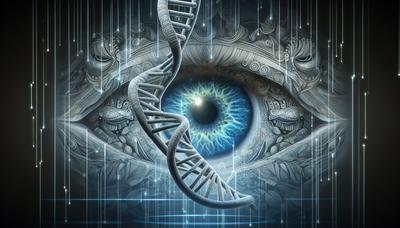 DNA-streng met een oog op de achtergrond