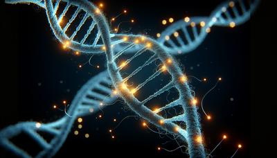 Filamento di DNA con più punti di modifica evidenziati