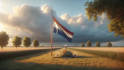 Nederlandse vlag halfstok ter ere van econoom