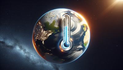 Terra con termometro che mostra una riduzione del riscaldamento.