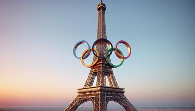 Tour Eiffel avec anneaux olympiques en litige juridique.