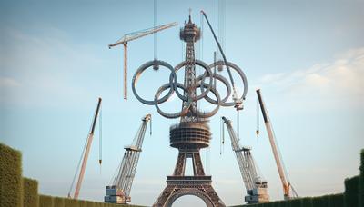 Tour Eiffel sans anneaux olympiques pendant le retrait.