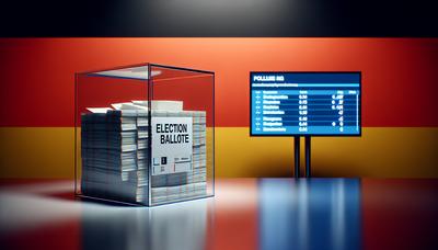 Bulletins de vote et drapeau allemand avec affichage des résultats de vote